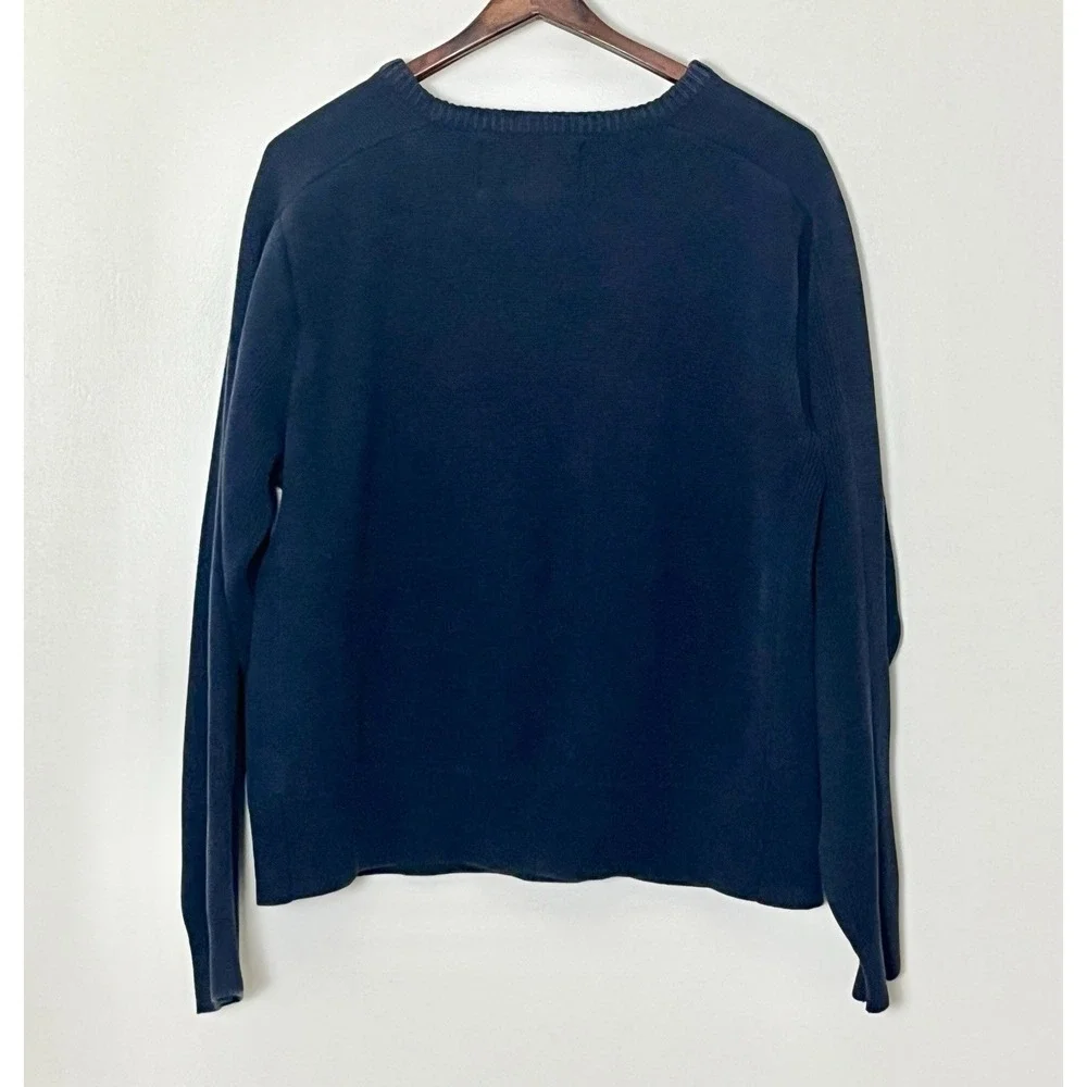 Vintage Abercrombie & Fitch Sweater Boys Large Navy Blue Heavyweight Preppy Y2K‎